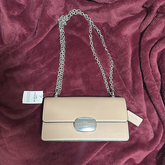 Coach purse, tan with silver hardware. Brand new with tags never used - Picture 1 of 5